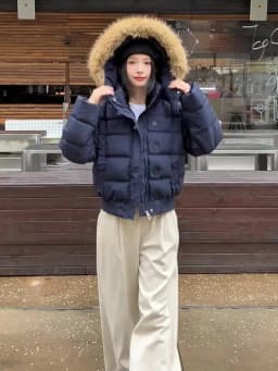 American Retro Hooded Padded Parkas with Faux Fur Collar Women Winter Thick Crop Cotton Jackets Woman Casual Solid Puffer Jacket