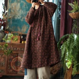 Johnature Women Vintage Print Floral Parkas Print Floral Coats 2026 Spring V-Neck Long Sleeve Button Cotton Linen Female Parkas