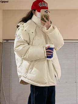 Outdoor Women's Winter Padded Jacket Coat 2025 New Cotton Hooded Solid Thick Parka Waterproof Puffy Korean Fashion
