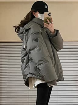 Outdoor Women's Winter Padded Jacket Coat 2025 New Cotton Hooded Solid Thick Parka Waterproof Puffy Korean Fashion