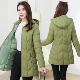 Autumn Winter Warm Thin Jacket Long-sleeved Jacket Parkas Hooded Middle age Women Cotton-padded Tops Mother Female Overcoat