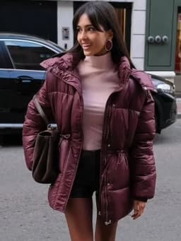Women Thicken Cotton Short Coats Stand Neck Zipper Full Sleeve Lace Up Detachable Hat Coat 2026 Lady Winter Warm Outerwear New