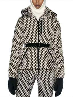 Women's Fashion Winter Hooded High Waist Padded Sport Coats Belt Parka Female Elegant Thick Warm Pocket Windproof Skiing Jackets