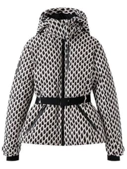 Women's Fashion Winter Hooded High Waist Padded Sport Coats Belt Parka Female Elegant Thick Warm Pocket Windproof Skiing Jackets