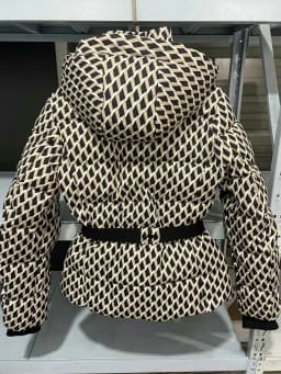 Women's Fashion Winter Hooded High Waist Padded Sport Coats Belt Parka Female Elegant Thick Warm Pocket Windproof Skiing Jackets