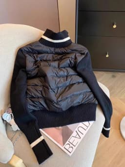 Fashionable Autumn Winter Knitted Cotton Jacket Loose Fit Stand Collar Unisex Color Block Design Trendy Outerwear for Men And...