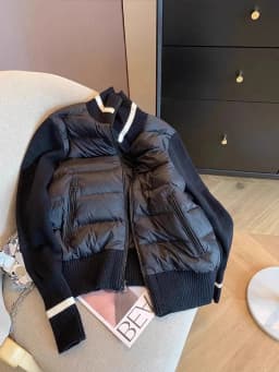 Fashionable Autumn Winter Knitted Cotton Jacket Loose Fit Stand Collar Unisex Color Block Design Trendy Outerwear for Men And...