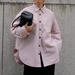 Japan Single Breasted Abrigos Mujer New Warm Loose Shirt Coats & Jackets Winter Jacket Moda Woman Clothes Chamarras De Mujer