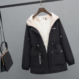 2026 New Autumn Winter Add Velvet Jacket Women's Parker Korean Loose Hooded Thick Warm Windbreaker Female Short Casual  Outerwea