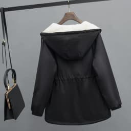 2026 New Autumn Winter Add Velvet Jacket Women's Parker Korean Loose Hooded Thick Warm Windbreaker Female Short Casual  Outerwea