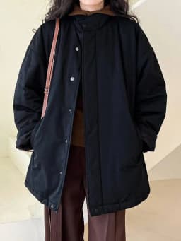 [LANMREM] Office Lady Cotton Padded Coat For Women Stand Neck Single Breasted Minimalism Warm Jackets 2024 Winter New 26C1339