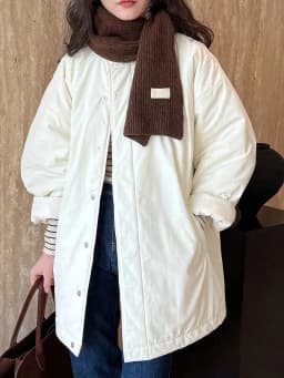 [LANMREM] Office Lady Cotton Padded Coat For Women Stand Neck Single Breasted Minimalism Warm Jackets 2024 Winter New 26C1339