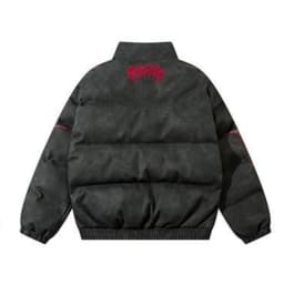 Vintage Letter Embroidery Jackets Women Men Harajuku Parkas Stand Neck Casual Loose Coat Streetwear Y2k Aesthetic Grunge Outwear