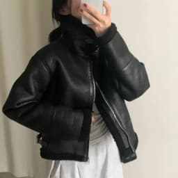 Women's Chic Retro Suede Biker Jacket Loose Fashionable Cotton Top Leather Fur Integrated Stylish Trendy Korean Version