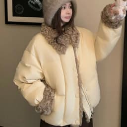 Women's Winter Cotton-padded Coat with Faux Lambswool Collar 2026 Thicken Warm Parkas Woman Preppy Style Casual Cotton Jacket