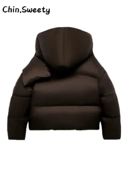 Warm Women's Detachable Scarf Collar Hooded Cotton Coat Solid Full Sleeve Buttons Pocket Thicken Jacket 2025 Winter Lady Outwear