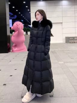 Fashion Women's Long Down Cotton Jacket Slim Fit Thicken Warm Winter Snow Coat With Belted Commute Korean Puffer Parkas