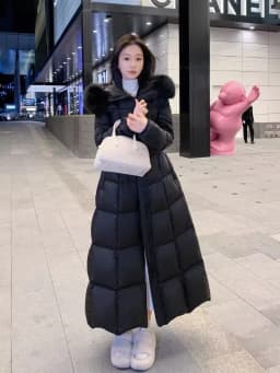 Fashion Women's Long Down Cotton Jacket Slim Fit Thicken Warm Winter Snow Coat With Belted Commute Korean Puffer Parkas