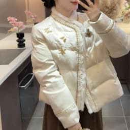 New Chinese Style Down Cotton Jacket Women Traditional Embroidery Jacquard Thick Parkas Woman Elegant Stand Collar Padded Jacket