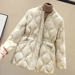 2025 New Winter Women Parkas Down Cotton Overcoat Female Casual Thick Warm Windproof Waist Padded Cotton Outwear Coat Female