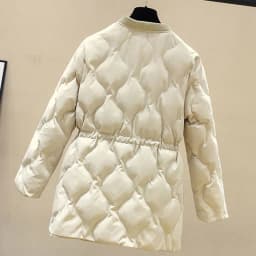 2025 New Winter Women Parkas Down Cotton Overcoat Female Casual Thick Warm Windproof Waist Padded Cotton Outwear Coat Female