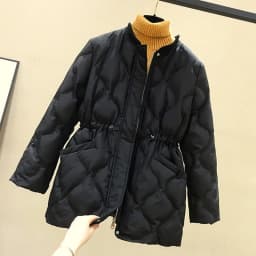 2025 New Winter Women Parkas Down Cotton Overcoat Female Casual Thick Warm Windproof Waist Padded Cotton Outwear Coat Female