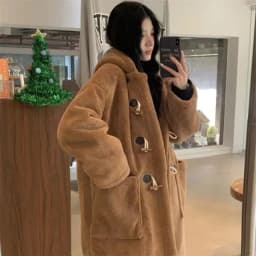 Lamb Velvet Jacket Women Loose Korean Style Student Girl Faux Fur Integrated Medium Length Button Cotton Clothes
