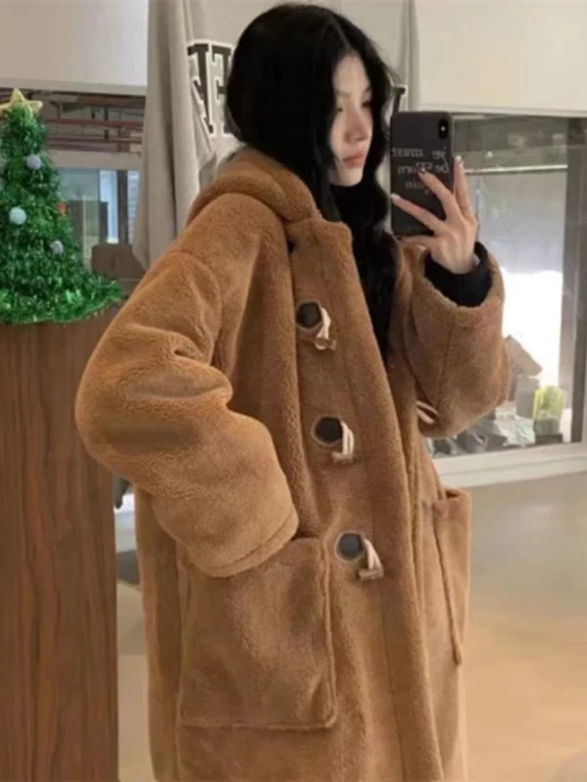 Lamb Velvet Jacket Women Loose Korean Style Student Girl Faux Fur Integrated Medium Length Button Cotton Clothes