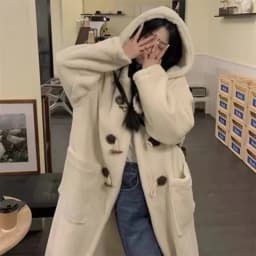 Lamb Velvet Jacket Women Loose Korean Style Student Girl Faux Fur Integrated Medium Length Button Cotton Clothes