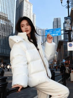 Detachable Hooded Women's Cotton Jacket lacquered Long Sleeve Zipper Pocket Female Coats Oversized Loose Casual Coats For Ladies