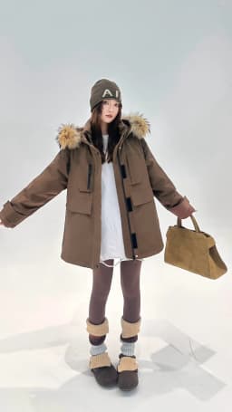 Korea All-match Women Winter Parkas Detachable Real Fur Collar Hooded Duck Down Jacket Mid-long Long Sleeve Casual Down Coat