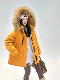 Korea All-match Women Winter Parkas Detachable Real Fur Collar Hooded Duck Down Jacket Mid-long Long Sleeve Casual Down Coat