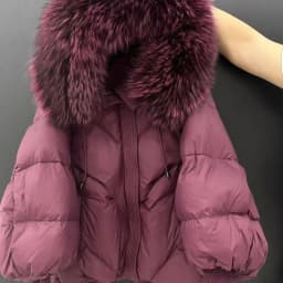 2026 New Autumn Winter Keep Warm Women Parkas Threaded Sleeve Hooded Down Jacket Solid Color Raccoon Fur Collar White Down Coat