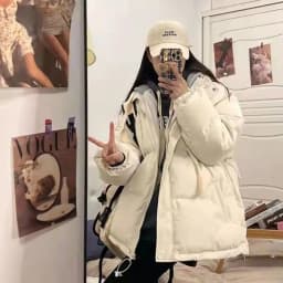 Loose Women's Cotton Jaet 2023 Winter New Sle Student Lazy Sle Bread Coat Korean Version Casual Cotton Outerwear