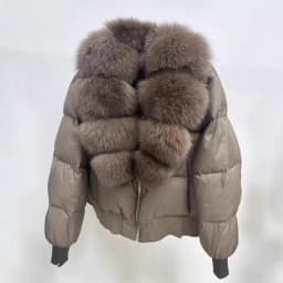 Winter Natural Big Fur Collar Down Jacket Women 90 White Duck Down Zipper Parker Outwear Female Warm Thick Quilted Cotton Jacket