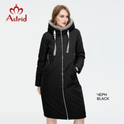 Astrid Women's winter parka Long Casual Hooded fur mink down Minimalist style jackets for women coat plus size parkas AT-10089