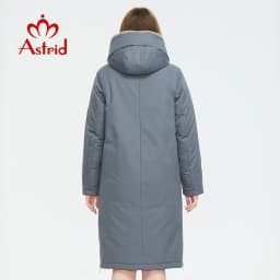 Astrid Women's winter parka Long Casual Hooded fur mink down Minimalist style jackets for women coat plus size parkas AT-10089