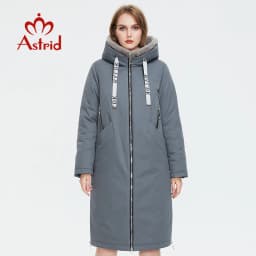Astrid Women's winter parka Long Casual Hooded fur mink down Minimalist style jackets for women coat plus size parkas AT-10089