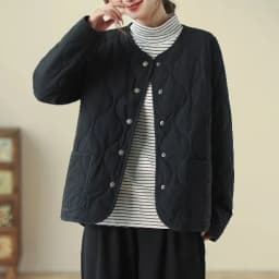 Loose Fit Quilted Cotton Jaet Women's Autumn Winter Thi Warm round Ne Japanese Sle Lightweight down Cotton Coat