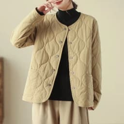 Loose Fit Quilted Cotton Jaet Women's Autumn Winter Thi Warm round Ne Japanese Sle Lightweight down Cotton Coat