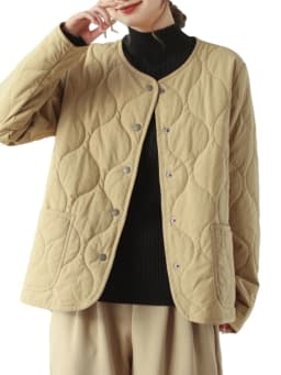 Loose Fit Quilted Cotton Jaet Women's Autumn Winter Thi Warm round Ne Japanese Sle Lightweight down Cotton Coat