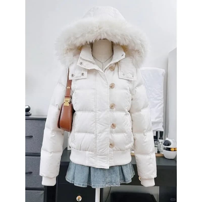 Vintage Korean Coat Faux Fur Collar Jacket Long Sleeve Women Casual Japanese Harajuku Solid Color Streetwear Women Clothing