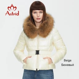 Astrid 2022 New Winter Women's coat women warm thick parka fashion black short Jacket with raccoon fur hood female clothing 7267