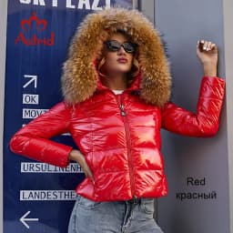 Astrid 2022 New Winter Women's coat women warm thick parka fashion black short Jacket with raccoon fur hood female clothing 7267