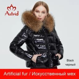 Astrid 2022 New Winter Women's coat women warm thick parka fashion black short Jacket with raccoon fur hood female clothing 7267