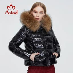 Astrid 2022 New Winter Women's coat women warm thick parka fashion black short Jacket with raccoon fur hood female clothing 7267