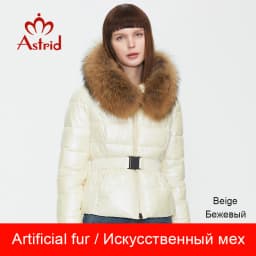 Astrid 2022 New Winter Women's coat women warm thick parka fashion black short Jacket with raccoon fur hood female clothing 7267