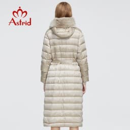 Astrid 2022 New Winter Women's coat women parka long warm Jacket with Rabbit fur hood large sizes female clothing Design ZR-7518
