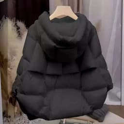 Women's Short Hooded Cotton Jacket Mili Beige Winter Warmth Bread Style Coat Long Sleeve Commute Pure Color Chinese Production