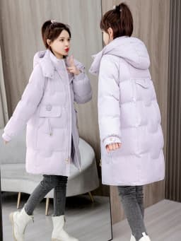 Thickened Black Gold down Cotton Jacket Women's Large Size Mid-Length Korean Style Loose Cotton Clothes Winter New Bread Coat